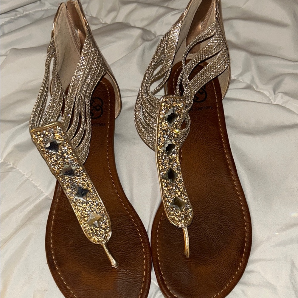 Elegant Gold and Silver Women's Sandals